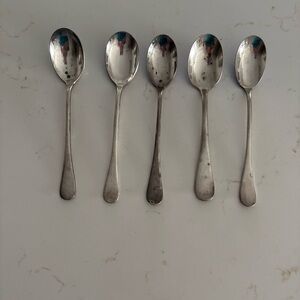 5 small (5”) silverplate spoons - Vintage